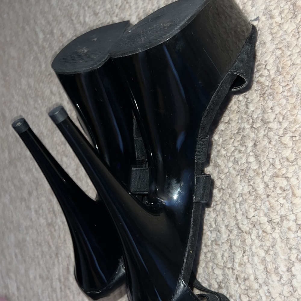 Strappy Black Platform Stiletto Heels SIZE: 8 - Picture 7 of 12